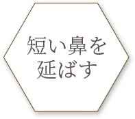 短い鼻を延ばす